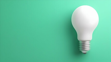 Wall Mural - white lightbulb on green background