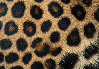 Poster - Close-up View of a Jaguar's Unique Fur Pattern Showcasing Distinctive Spots and Textures in Natural Habitat