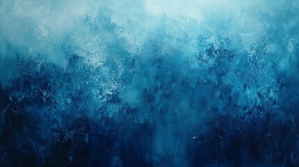 Poster - Textured Canvas with Brushstrokes in Shades of Blue and Turquoise