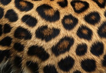 Poster - Close-up View of Beautiful Leopard Spots with Distinctive Patterns and Rich Colors on Fur Displaying Nature's Intricate Artwork