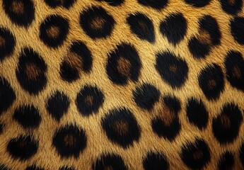 Poster - Close-Up View of Exotic Animal Fur with Distinctive Patterns and Textures Showcasing Dramatic Contrasts of Black and Golden Brown Colors