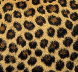 Poster - Close-up View of Exotic Leopard Fur Pattern Showcasing Distinctive Spots and Textured Strands Ideal for Nature and Wildlife Themes