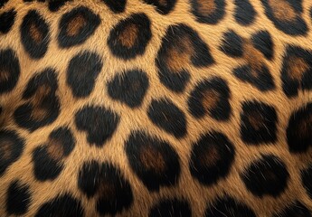 Poster - Close-up View of Exotic Leopard Skin Displaying Unique Spots and Patterns Highlighting Natural Textures in Wildlife Conservation and Nature Photography
