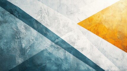 Poster - Geometric Colorful Abstract Background in Blue, White and Orange Tones