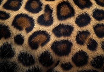 Poster - Close-up View of Leopard Spots on Fur Showcasing Unique Patterns and Textures in Nature's Beautiful Design