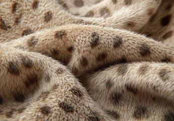 Poster - Close-up View of Soft, Textured Animal Print Fabric with Distinctive Spots, Ideal for Design and Textile Inspiration