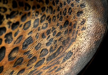 Poster - Close-Up View of Unique Leopard Print Texture on Smooth Surface, Perfect for Textiles, Fashion, and Artistic Backgrounds in Natural Tones