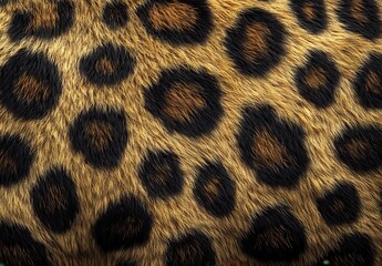 Poster - Detailed Close-Up of Leopard Skin with Distinctive Fur Patterns Showing Natural Colors and Textures Found in Wild Habitats of Africa and Asia