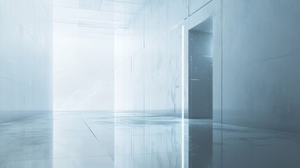 Poster - Sleek Minimalist Space with Pure White Canvas and Soft Lighting