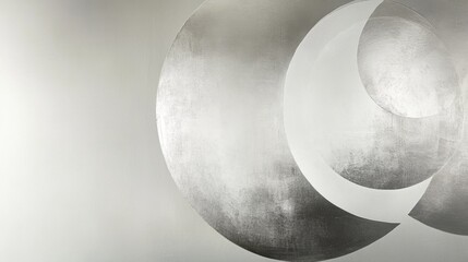 Poster - Sleek Minimalist Silver Canvas with Abstract Circular Punctuations