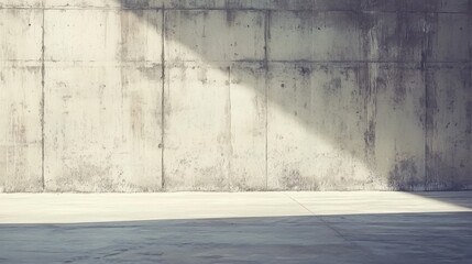 Poster - Textured Concrete Wall with Shadow and Sunlight on Floor Surface