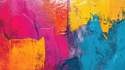 Poster - Vibrant Abstract Artwork with Bold Colors and Textured Layers