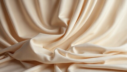 Poster - Elegant fabric drape with soft flowing folds in neutral tones creating a calm and serene studio background perfect for product shots fashion photography or 