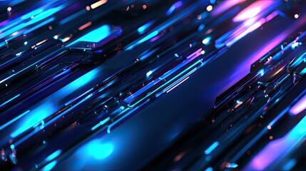 Poster - Futuristic Abstract Technology Background with Bright Colorful Lights