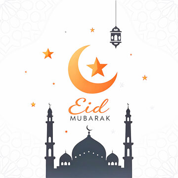 Eid mubarak greeting card background design. Origami Design Paper Craft Happy Eid Mubarak Ramadan Background.