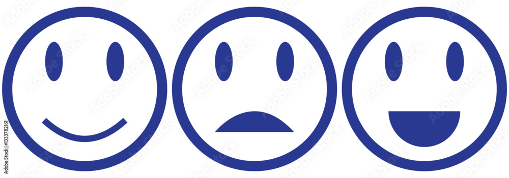 Face smile icon positive, negative neutral. Emoji icons for rate of ...