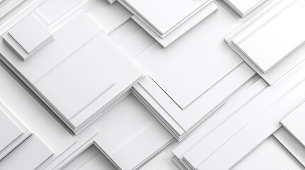 Poster - Abstract White Shapes and Layers Creating Contemporary Design Texture