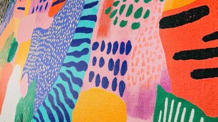 Poster - Colorful Abstract Art Background with Geometric Patterns and Textures
