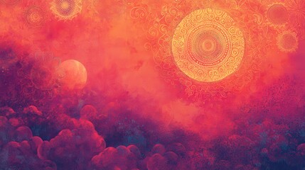 Poster - Cosmic Abstract Art with Vibrant Colors and Mystical Patterns