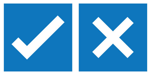 Poster - tick mark icon button set check box correct right wrong black buttons yes or no checkmark red cross 