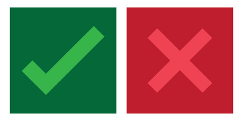 Poster - true and false icons. right and wrong answer, good and bad experience, customer feedback, vector, ic