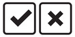 ©  ICON TOPPER - Choices Icon. yes or true Solid icon. tick mark with checkbox icon. Black checkmark sign for app, ui, website. vector illustration on transparent background. EPS 10.