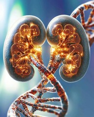 Poster - double exposure human kidneys anatomy structure visualization