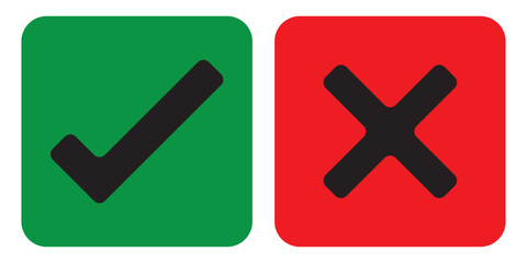 Poster - true and false icons. right and wrong answer, good and bad experience, customer feedback, vector, ic