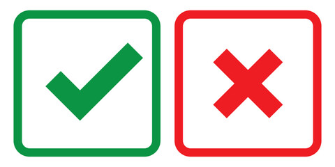 Poster - true and false icons. right and wrong answer, good and bad experience, customer feedback, vector, ic