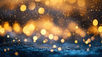 Wall Mural - abstract shine background glow bokeh out of focus blurred particles and lights and waves