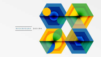 Aufkleber - Hexagons design geometric abstract background
