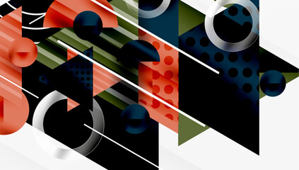 Aufkleber - Sleek abstract background - layered triangles with vibrant gradient tones. Semi-transparent shapes add depth and contemporary aesthetic