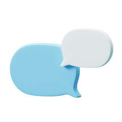 Poster - 3d speech bubble message chat talk illustration isolated on transparent png background.