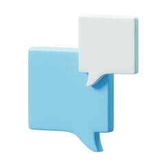 Poster - 3d speech bubble message chat talk illustration isolated on transparent png background.