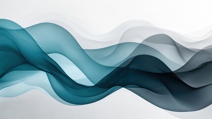 Wall Mural - A subtle header, adorned with an elegant illustration of flowing dark gray, teal blue, and light slate gray waves, seamlessly integrating into the overall design.