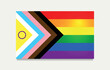 © Anton - New Progress Pride Flag. Rainbow background, LGBT banner. Editable image.