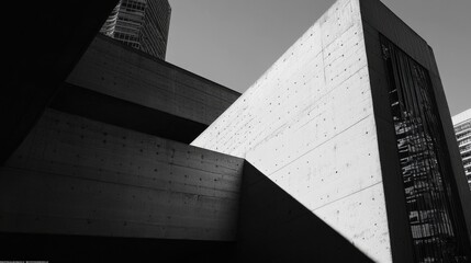 Poster - Modern Architectural Design with Geometric Shapes and Shadows