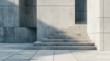 Poster - Modern Concrete Steps and Walls in Minimalist Architectural Design