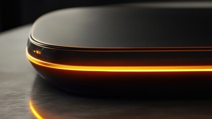 Poster - Modern Technology Device with Soft Orange Glowing Light Effect