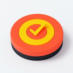 Fototapete - An innovative 3D glyph icon for goal fulfillment, symbolizing progress and success, displayed on a white canvas.