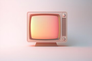 Fototapete - Television 3D glyph line icon, sleek design representing media and entertainment systems, displayed against a white backdrop for clarity and visual appeal.