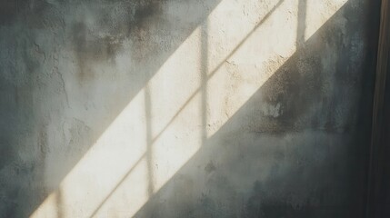 Poster - Sunlight Glimpses Through Window on Weathered Wall Surfaces