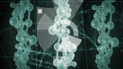 Poster - Processing scientific data, DNA strand and binary coding animation in school setting