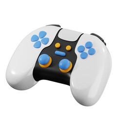 Poster - White and black gaming controller on transparent background