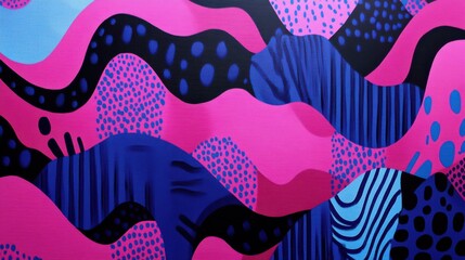 Aufkleber - Vibrant Abstract Waves with Bold Colors and Dynamic Patterns