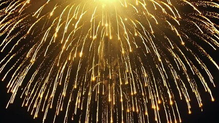 Aufkleber - The sky is filled with a dazzling display of gold sparks from fireworks. The fireworks are scattered throughout the sky, creating a beautiful and mesmerizing scene. The fireworks are in the air