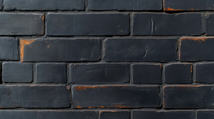Poster - Dark brick overlay texture on black background for urban design and art projects