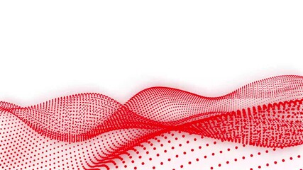 Poster - Abstract red dot wave technology with light digital effect corporate concept. Looping animated background red made from trapcode form