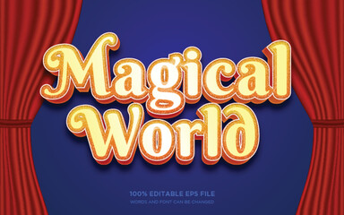 Poster - magical world 3d editable text style effect