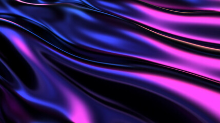 Poster - Shimmering waves of colorful abstract chaos in moody lighting